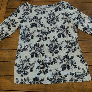 Blue floral loft top